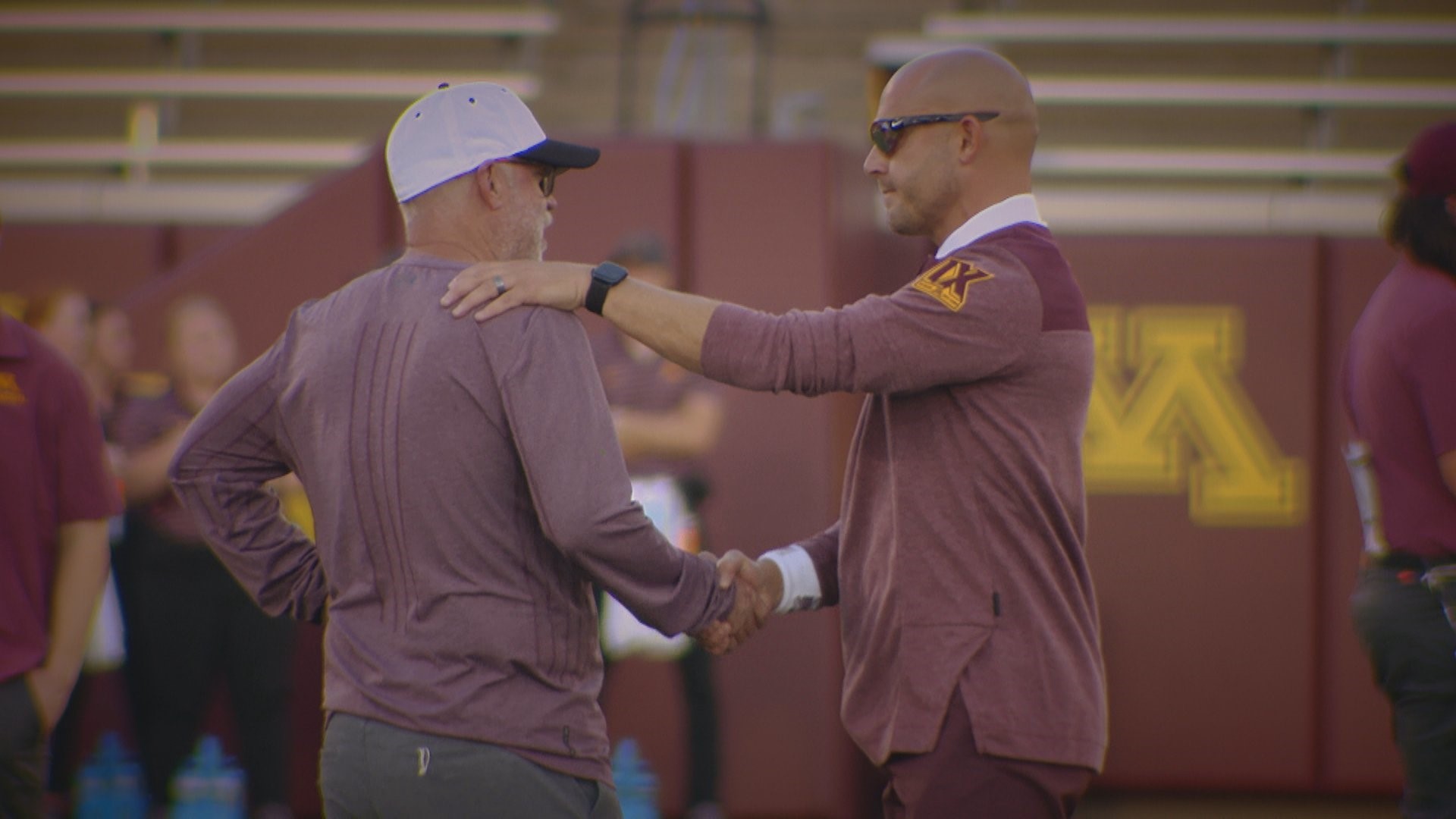 Former Minnesota head coach Jerry Kill, who had been critical of the program since leaving in 2015, shook hands with Coach P.J. Fleck without issue.