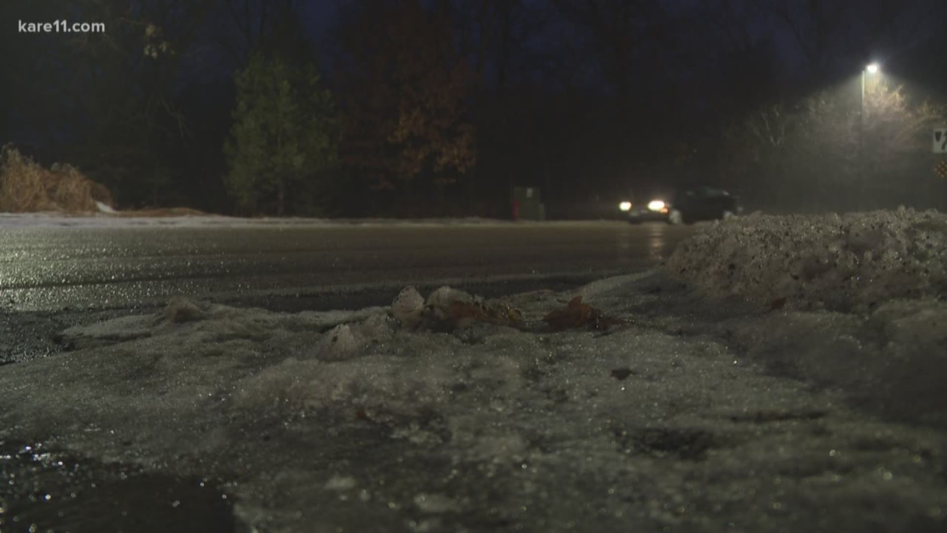 The National Weather Service Twin Cities warned on Twitter that roads were becoming "very treacherous" on Sunday. https://kare11.tv/2t8522h
