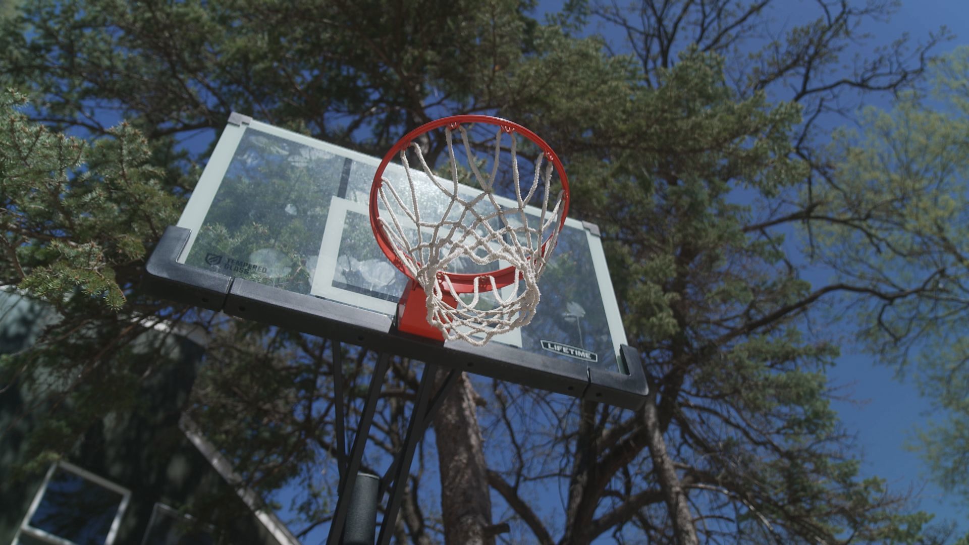In an unusual court battle in St. Louis Park, a homeowner is suing her next-door neighbors and the city over the location of their in-ground basketball hoop.