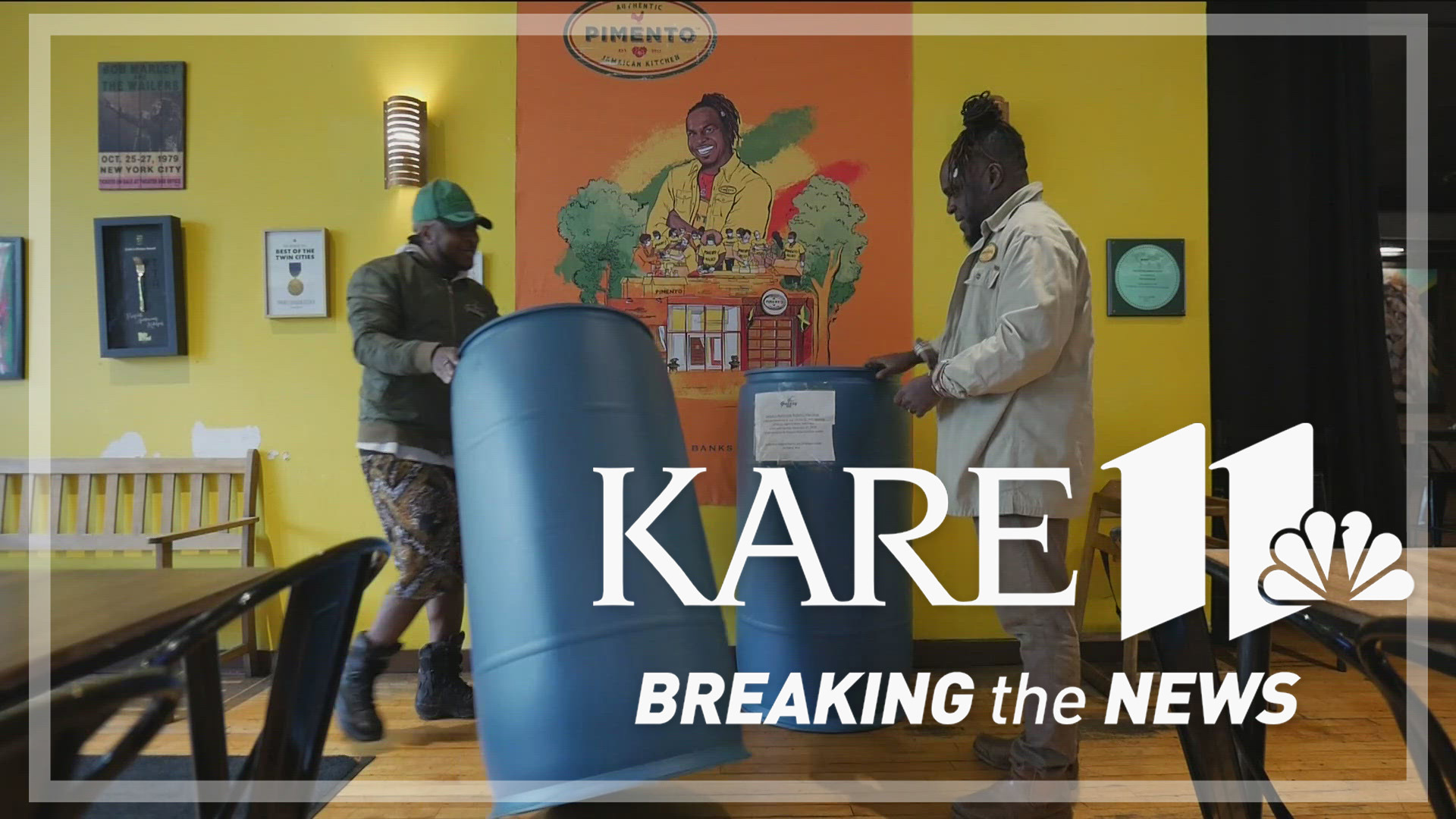 Tomme Beevas, owner of Pimento Jamaican Kitchen, is helping get barrels of non-perishable items over to Jamaica.