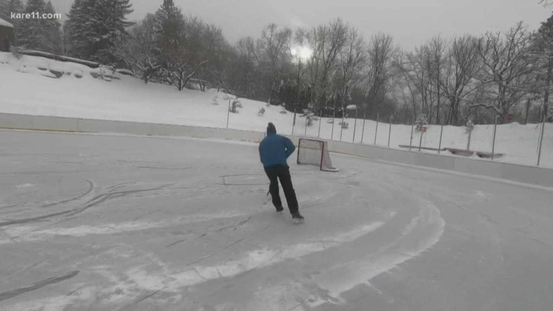 A neighborhood in Long Lake has taken pond hockey to another level by transforming a pond into an Olympic-sized hockey rink. https://kare11.tv/2SxNr35