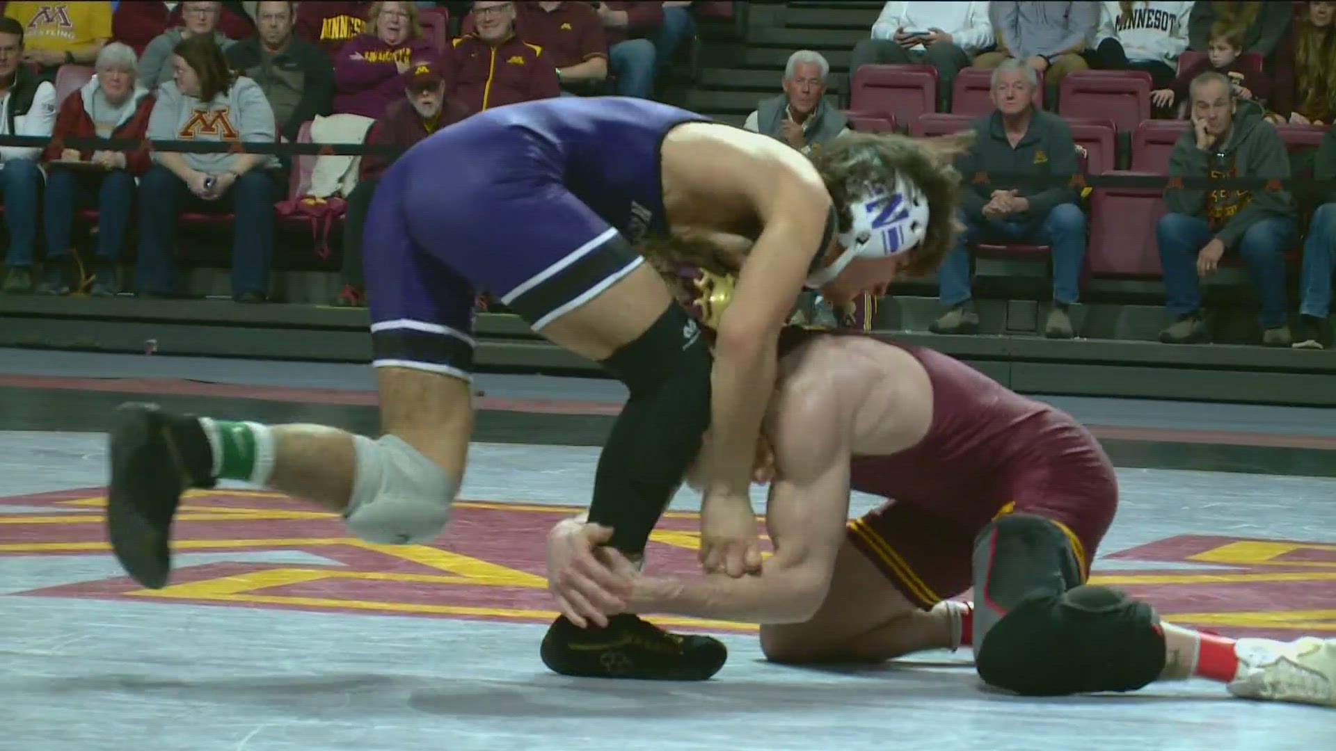 The Gophers highest-ranked wrestler, senior Michael Blockhus (#5 at 157 pounds), beat #18 Trevor Chumbley with an 8-5 decision.