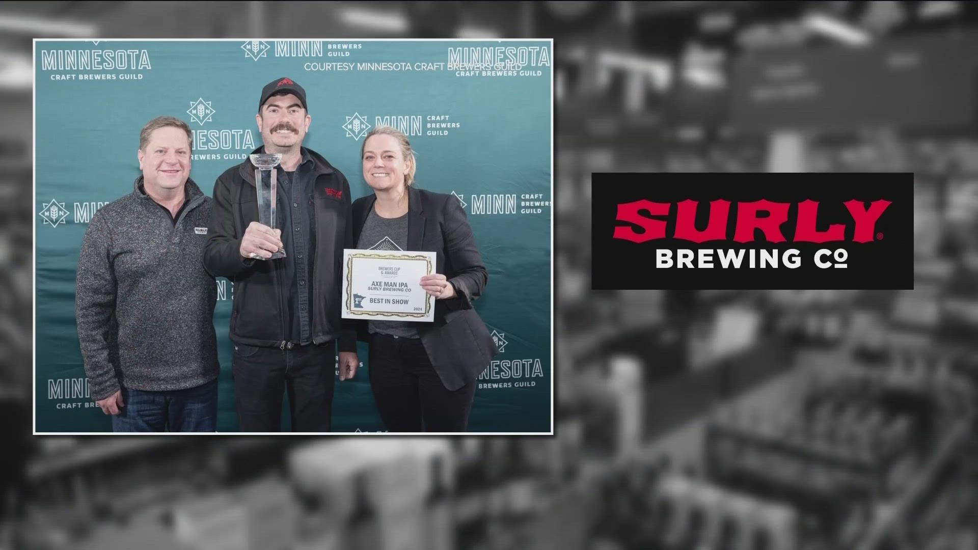 Surly won best in show for American IPAs, while Arbeiter was named best for German/International Pale Lagers and Summit's Saga Imperial IPA won for strongest beer.