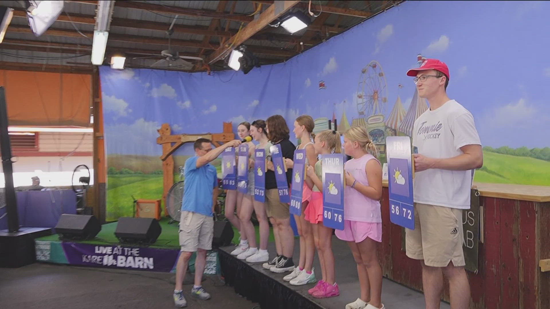 A handful of kids helped Jamie give this week's forecast.