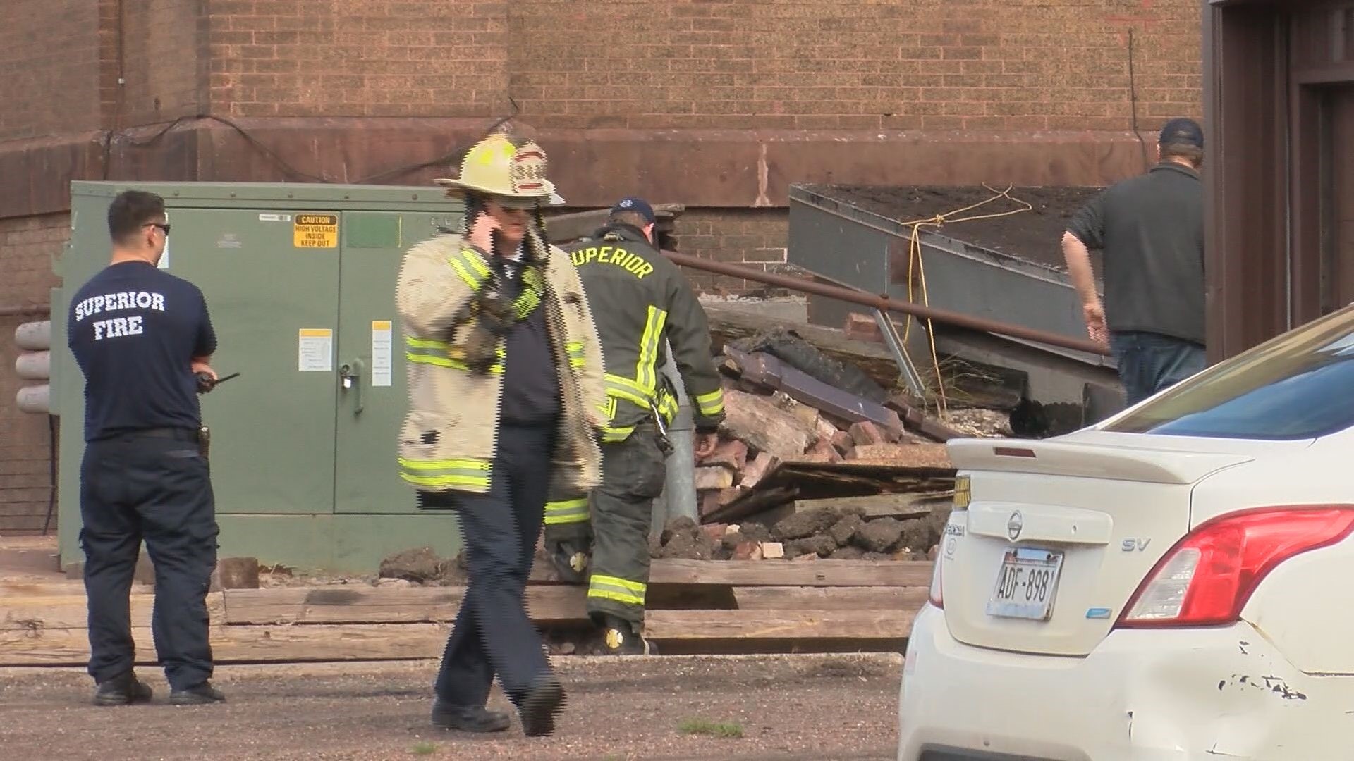 Inspectors are evaluating the structural integrity of an apartment building in Superior after a partial collapse severed a main gas line.