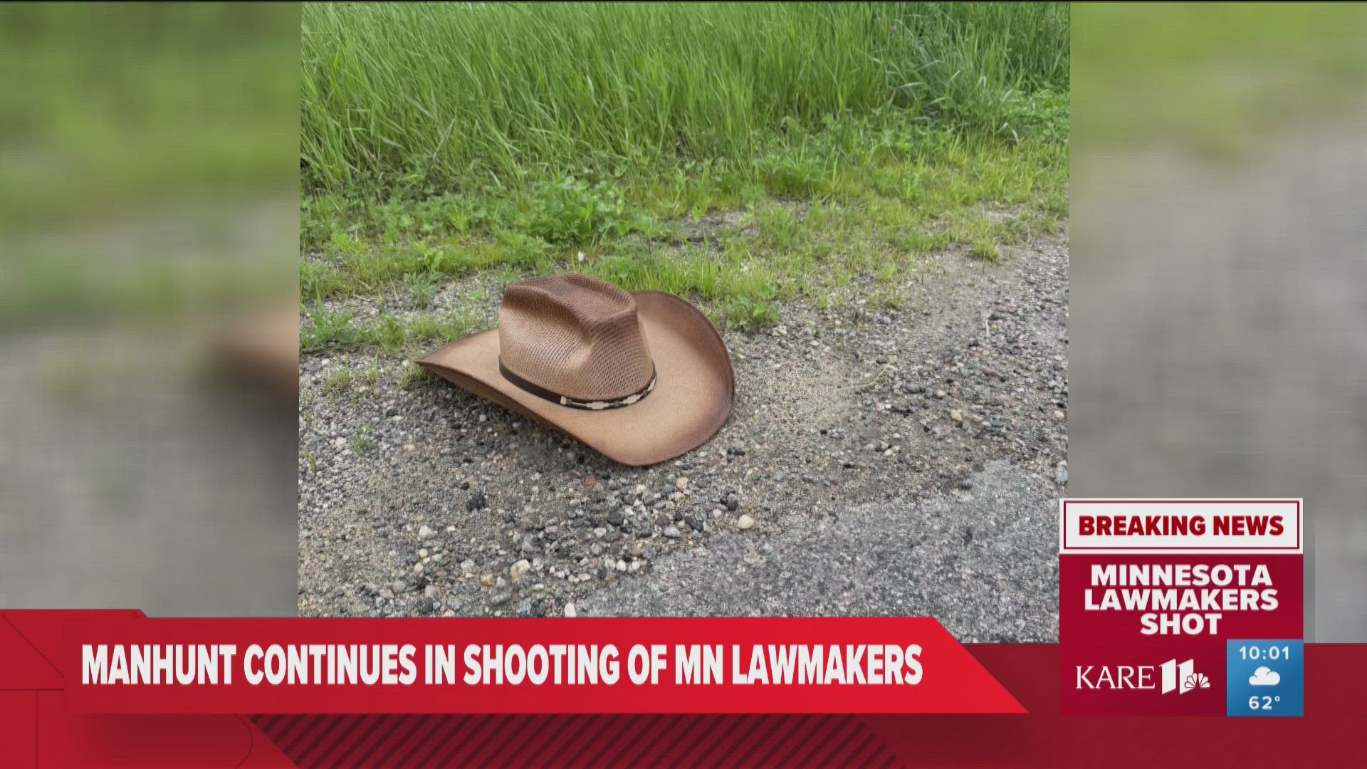 Law enforcement found what appears to be Vance Boelter's belongings, including his cowboy hat and vehicle, in Sibley County as the manhunt for him continues.