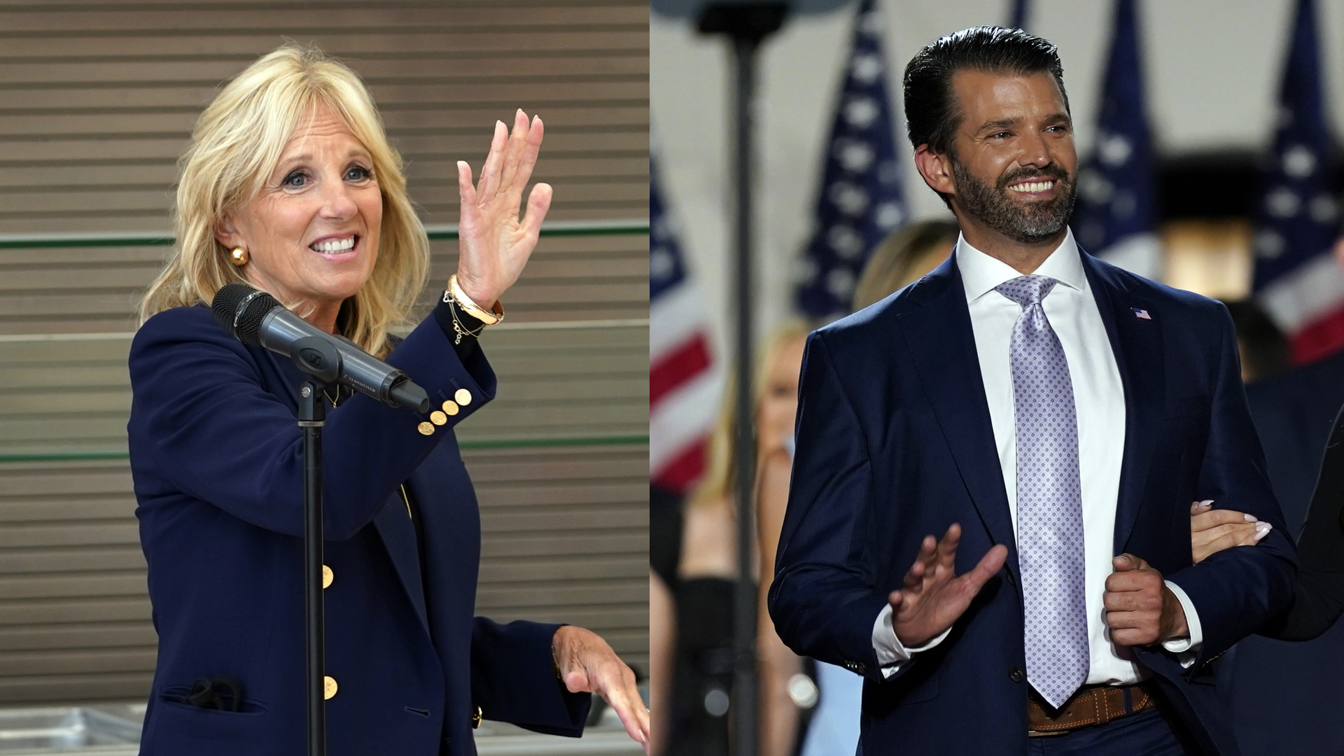 Jill Biden and Donald Trump, Jr. were both scheduled to make campaign stops in the state on Wednesday.