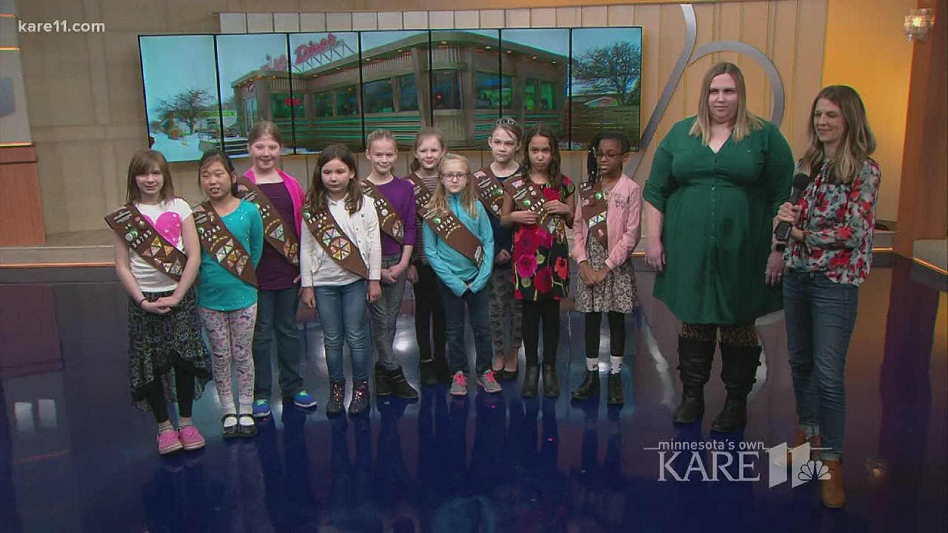 Winners of the Hi-Lo Diner Girl Scout cookie competition, troupe 56765 visits with KARE 11  to tell us about some of the things they do.