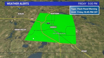Flash Flood Warning declared, hail spotted in Bemidji