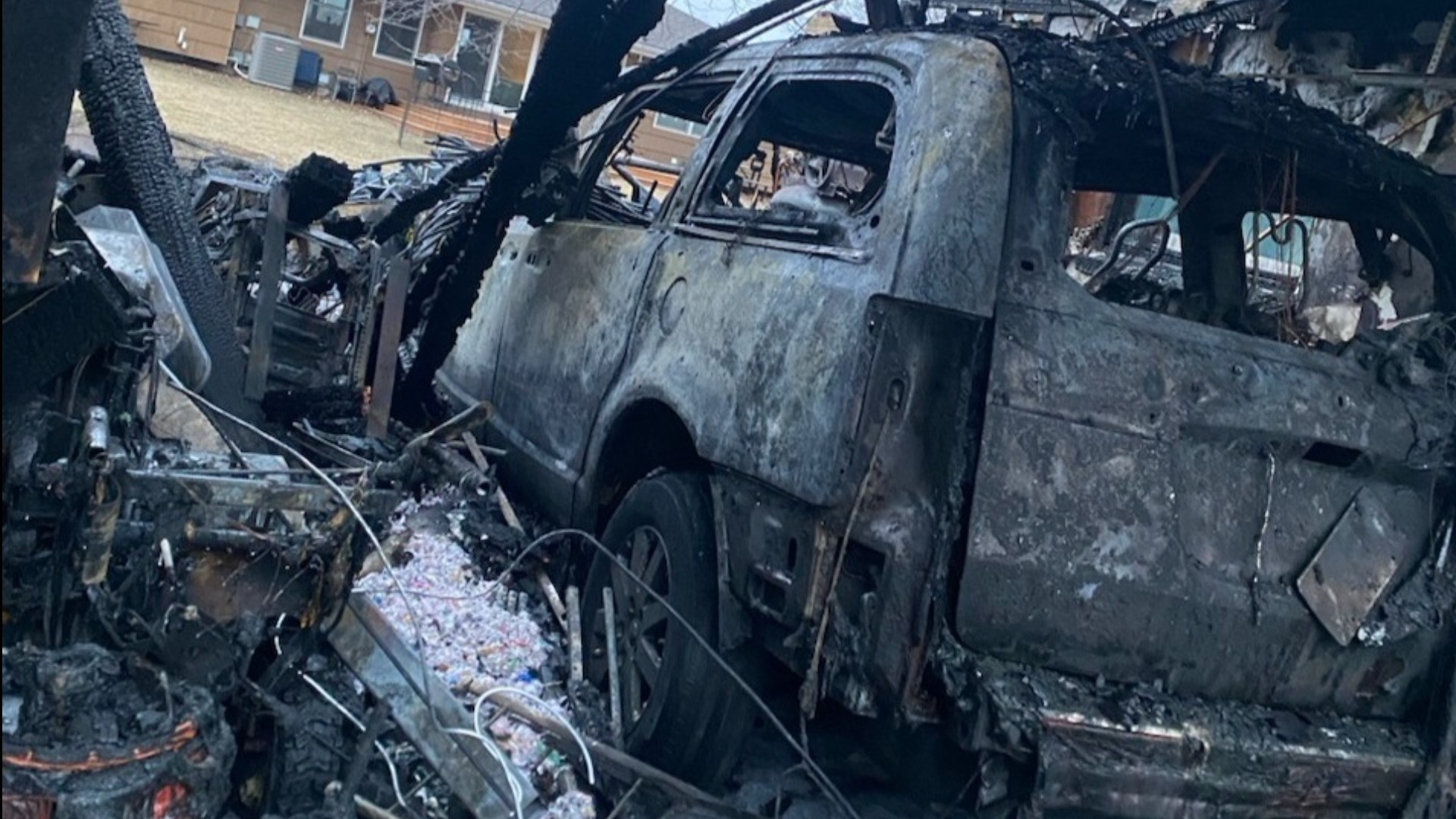 While the Jacobson family is grateful their home was spared by a fire Saturday, they did lose their garage and a special van used to transport their disabled son.