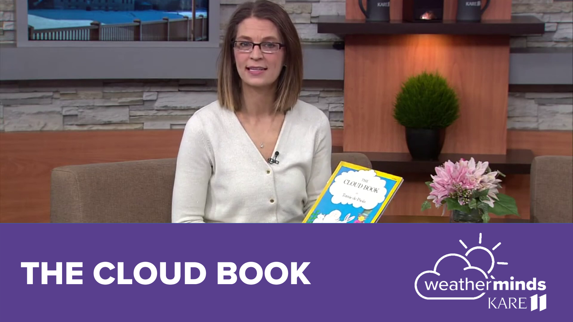 KARE 11 Meteorologist Laura Betker reads a children’s book about clouds from one her favorite children’s authors, Tomie dePaola.