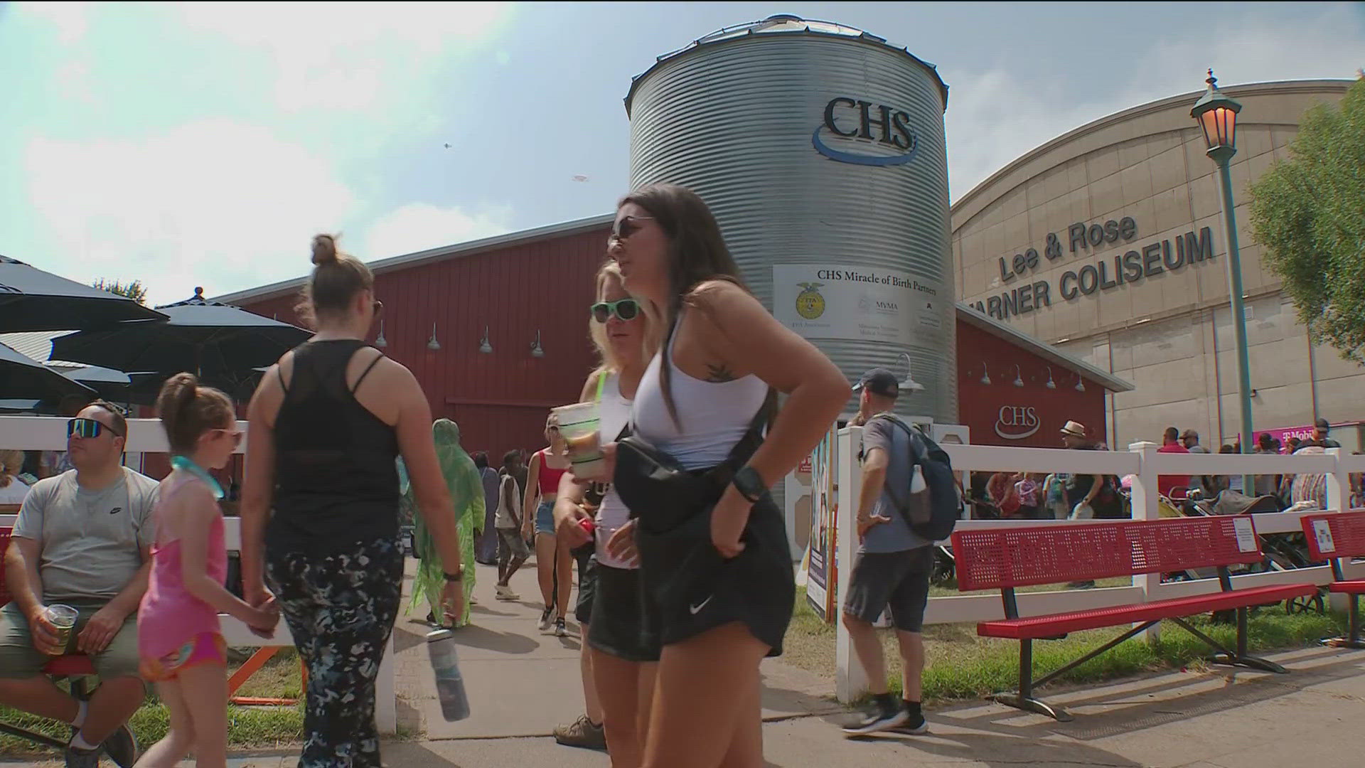 There are eight misting stations and several water spots for overheated fairgoers.