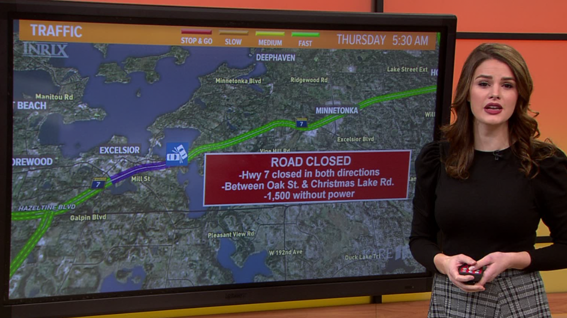 Stretch of Highway 7 closed in Excelsior after crash