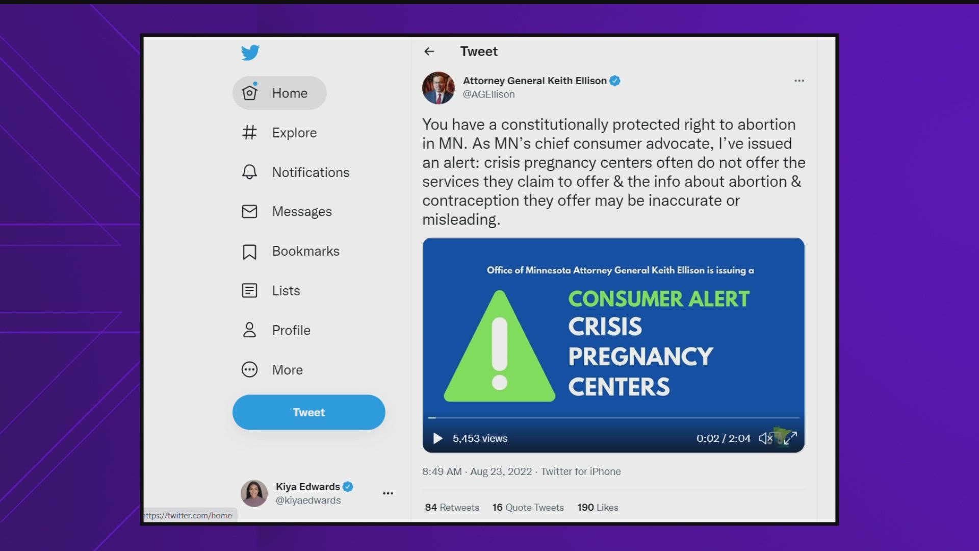 One crisis pregnancy center told KARE 11 that Keith Ellison's comments in his consumer alert was "very generalized and rather unfair."