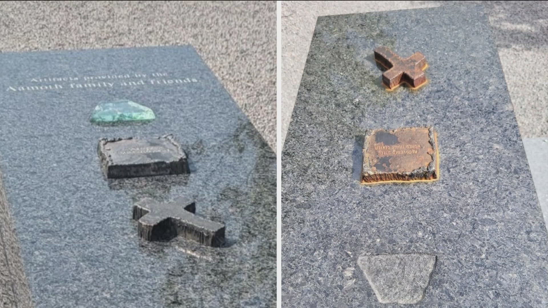 Police are offering $1,000 for the safe return of a glass artifact that went missing from a grave site.