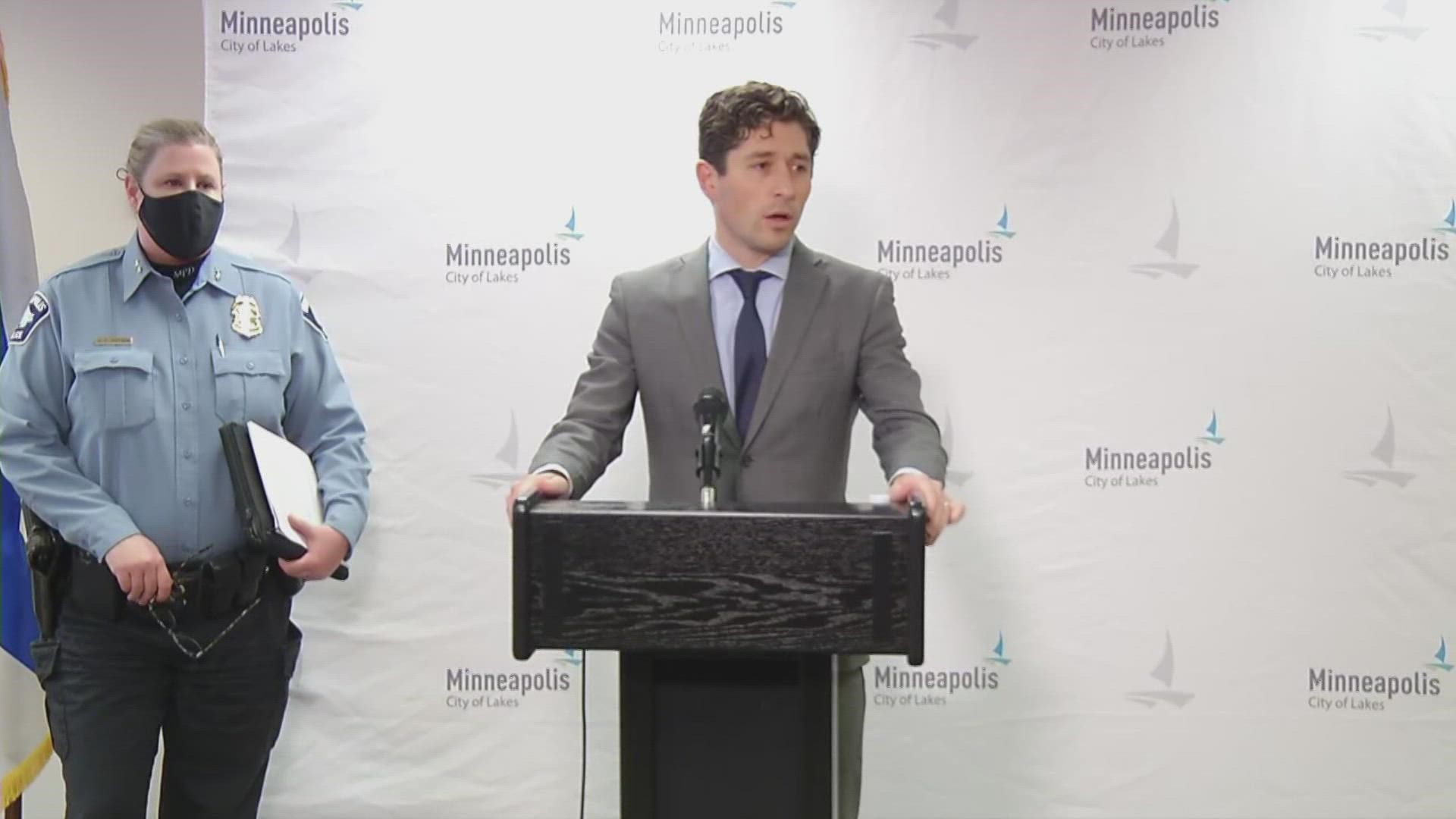 Minneapolis Mayor Jacob Frey and soon-to-be interim Police Chief Amelia Huffman met with reporters to update the city's effort to reduce violent crime.