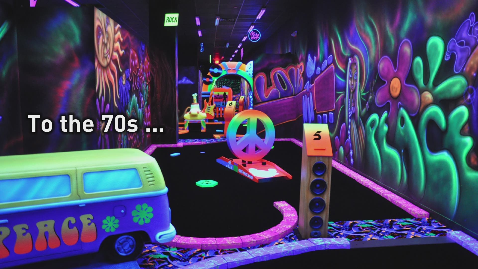 You can now play 18 holes of blacklight minigolf at the Mall of America.