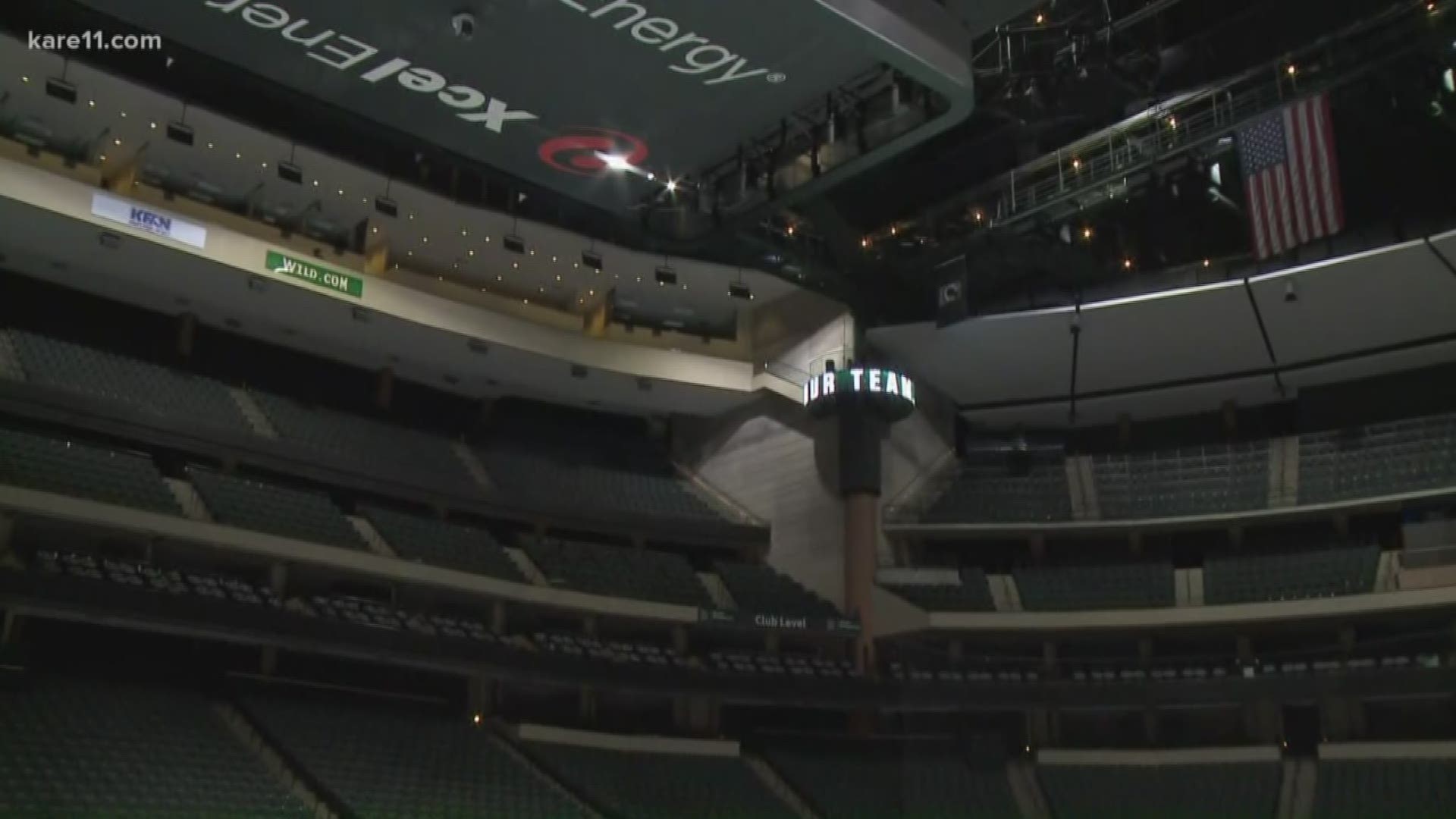 Ellery is heading higher and higher, up to the top of the Xcel Center....