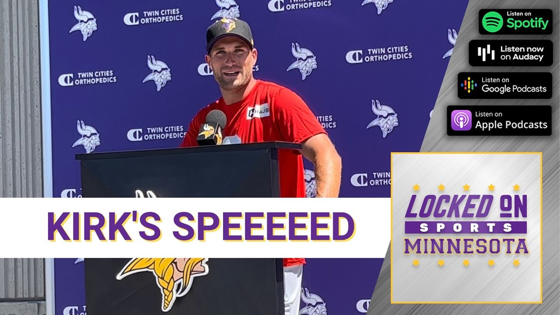 Minnesota Vikings QB Kirk Cousins discusses his top running speed as he brings up backup tight end Zach Davidson as another speedy option in the offense.