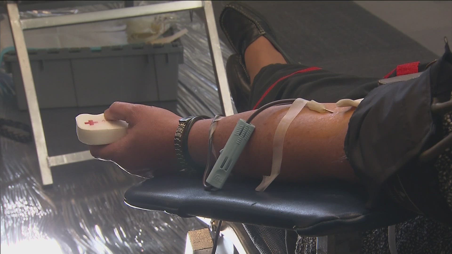 The Red Cross says it's down 15,000 units of blood nationwide, compared to a typical January.