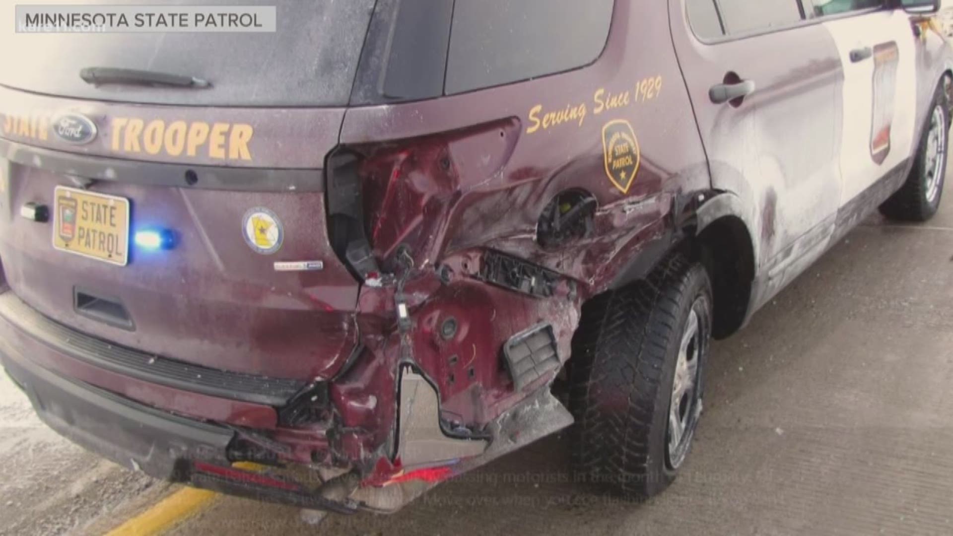 The Minnesota Department of Public Safety says 15 State Patrol squads were hit so far in February. https://kare11.tv/2tDZhdc
