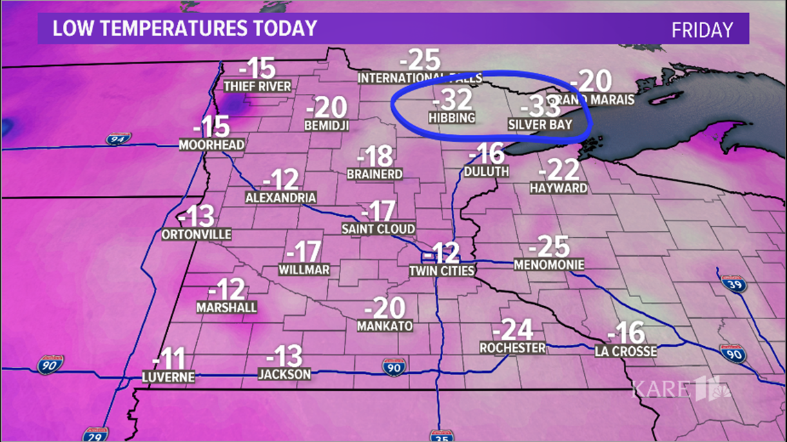 Current weather forecast in the Twin Cities