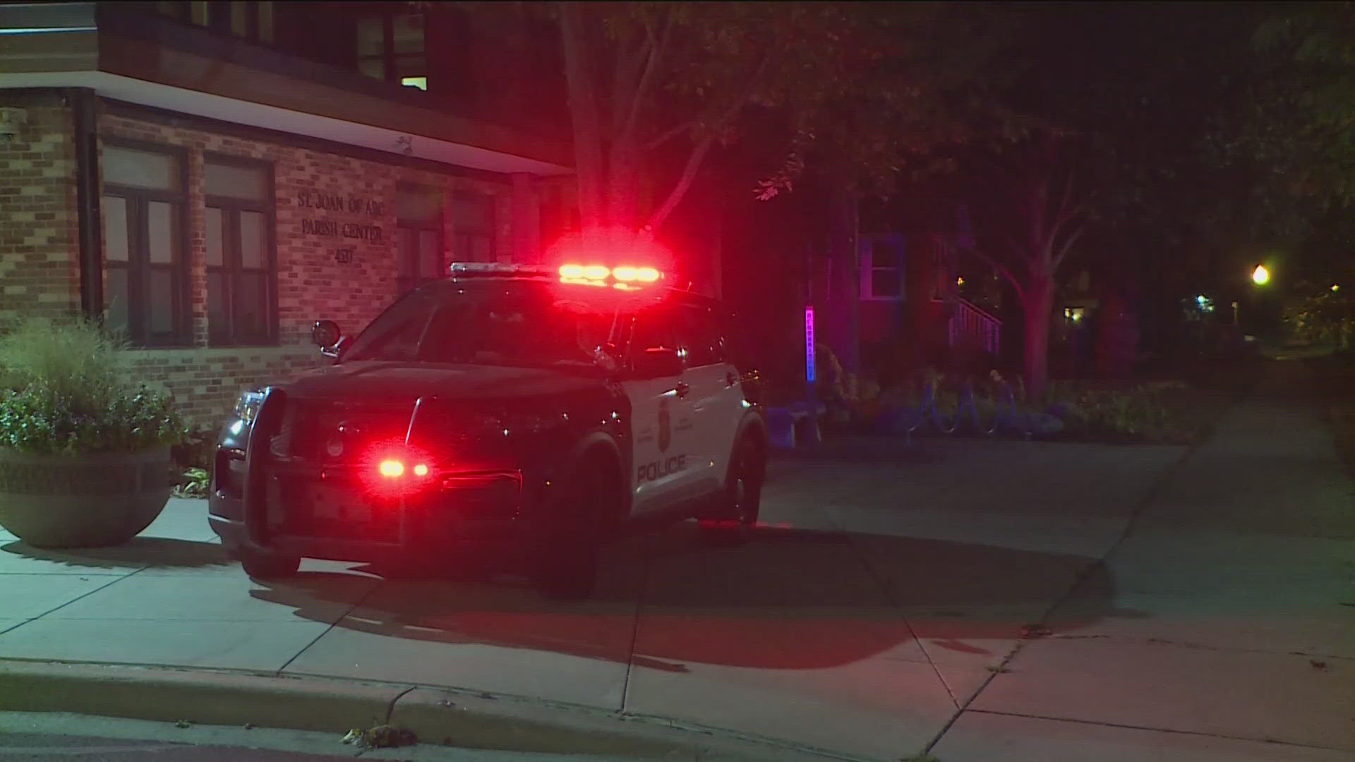 One of the men was pushed to the ground and the other was hurt while ducking to avoid an object that was thrown at him, according to the department. 
