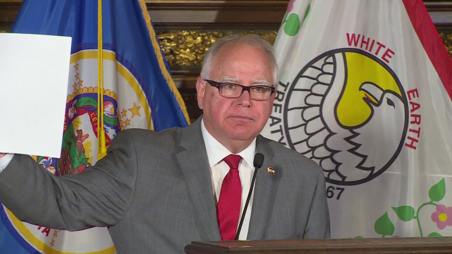 Gov. Walz is calling on Senate Republicans to hold interim hearings on gun reform measures such as universal background checks and red flag extreme risk protection orders. Those measures passed the DFL-controlled House, but weren't heard in the Senate. Walz is also seeking hearings on the emergency insulin bill that faltered during the 2019 session. He won't call a special session unless there's agreement ahead of time.