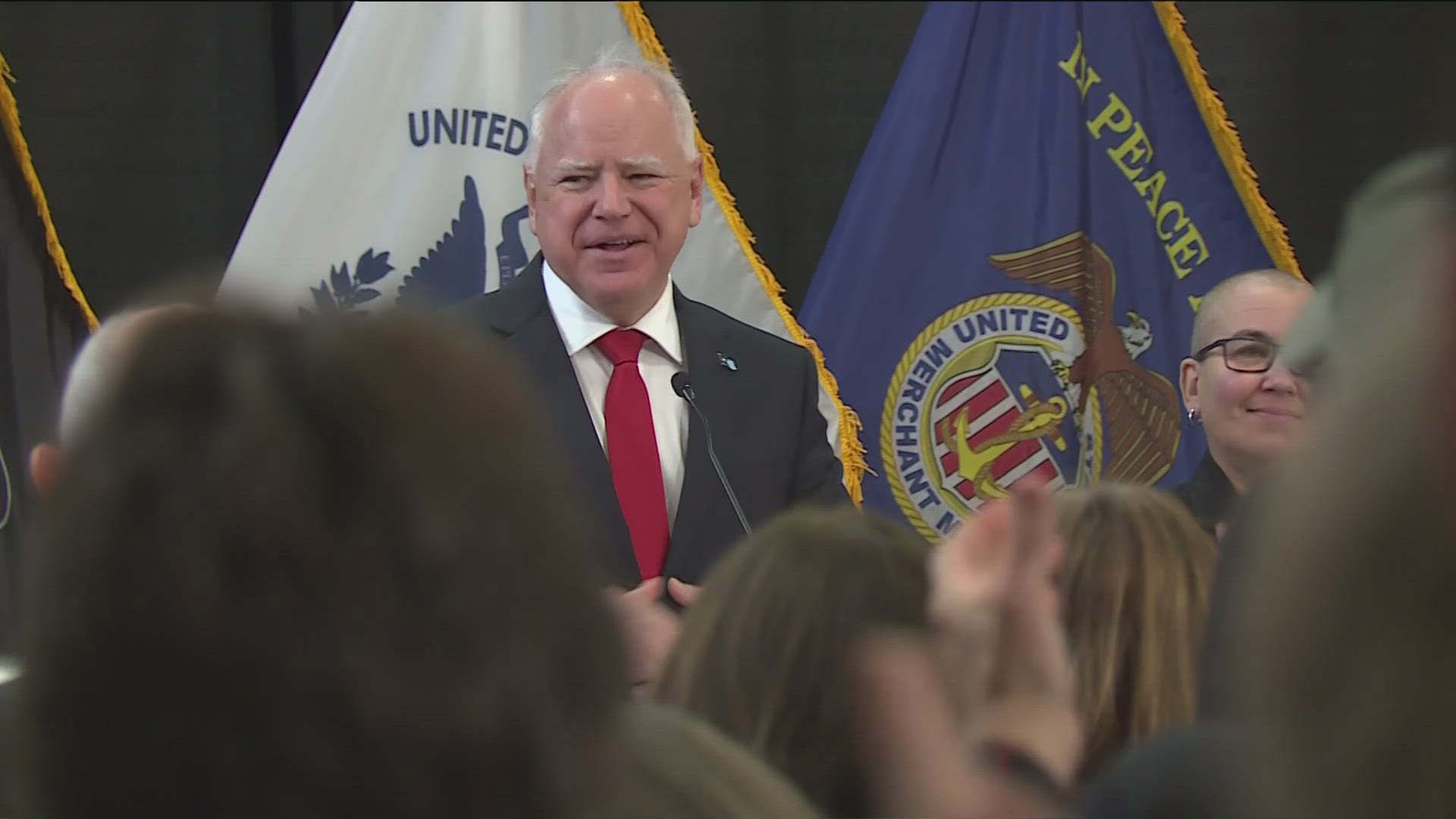 Speakers included Governor Walz, Amy Klobuchar and a national director for veteran homelessness.