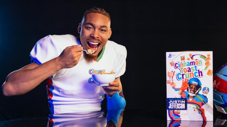Vikings Justin Jefferson debuts Cinnamon Toast Crunch cereal box