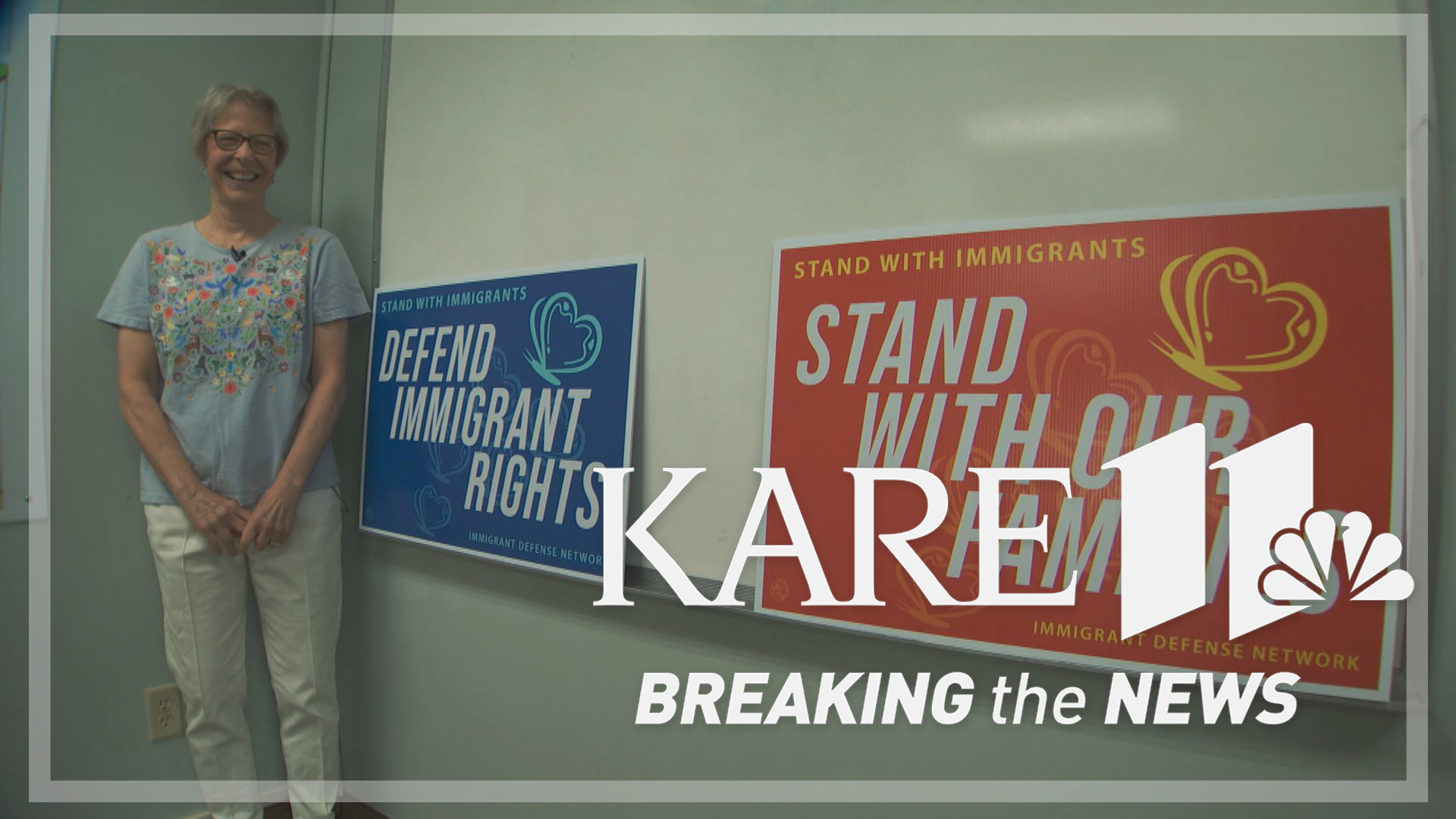Volunteers in Minneapolis are using posters to fight negative immigration perceptions.