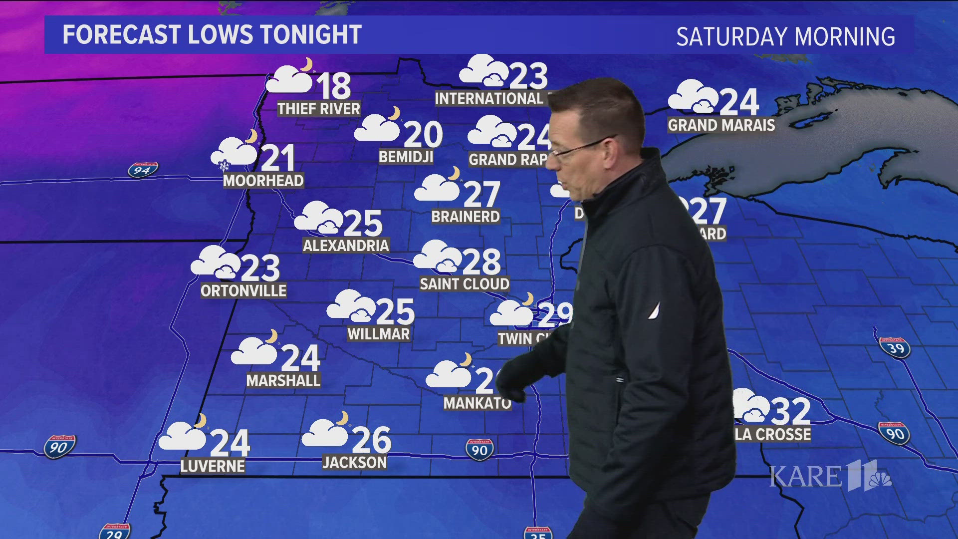 The clouds will stay with us with highs in the upper 30s to low 40s through Sunday. Colder air is on the way the week of Thanksgiving.