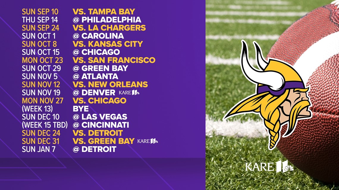 Minnesota Vikings Schedule 2023: Dates, Times, TV Schedule, and More