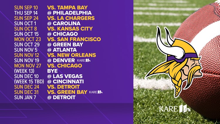 Vikings 2023-24 schedule unveiled