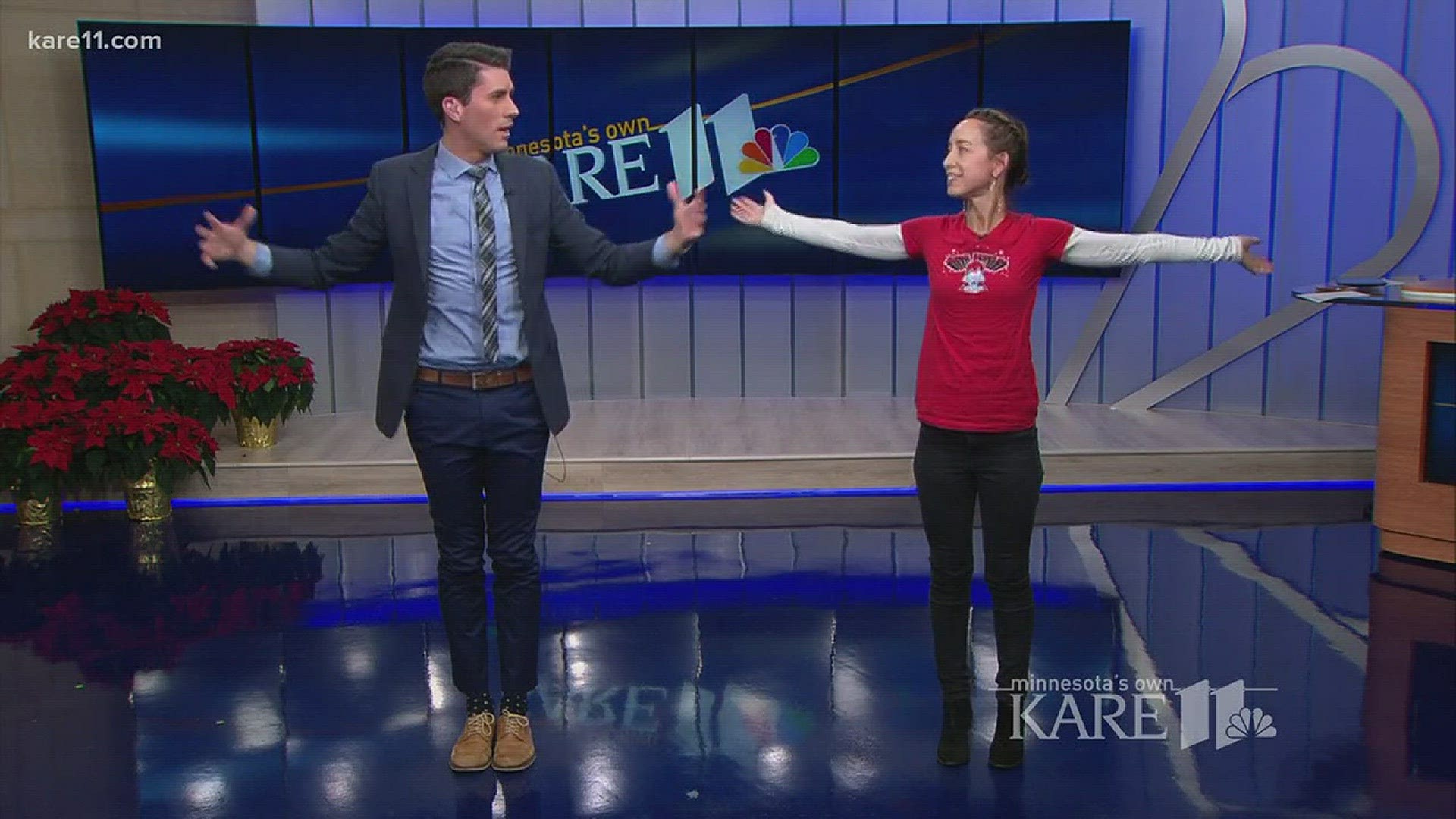 Jes Rosenberg, yoga teacher and founder of Adventures of Super Stretch, stopped by KARE 11 at 4 to show some breathing and playful movement exercises to learn to ride the storms of life with ease so we can be centered, happy and healthy.
