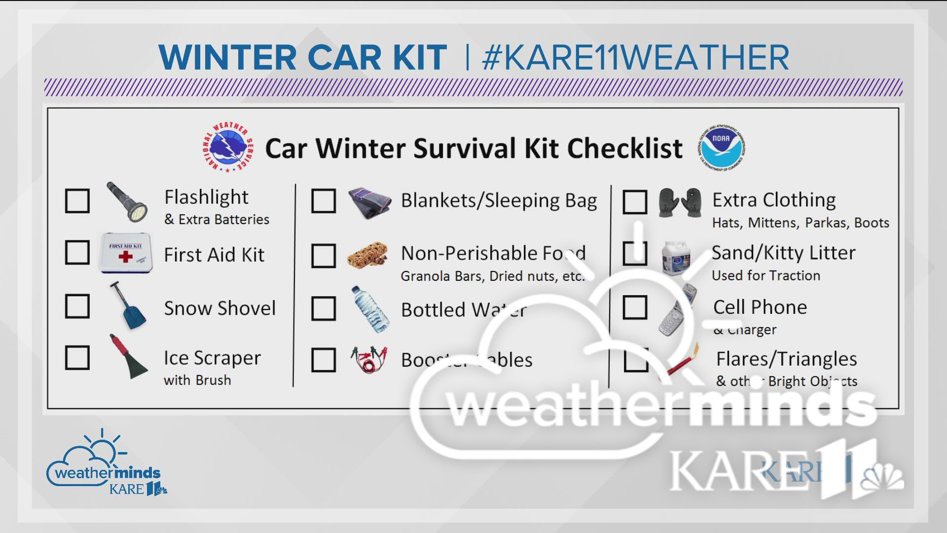 KARE 11 meteorologist Ben Dery breaks down what everyone should have in their vehicles when driving this winter.