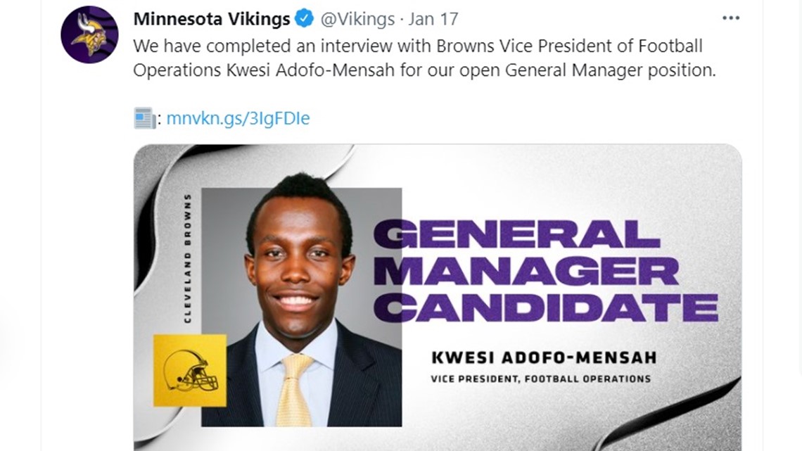 Minnesota Vikings hire Kwesi Adofo-Mensah to be GM - ESPN