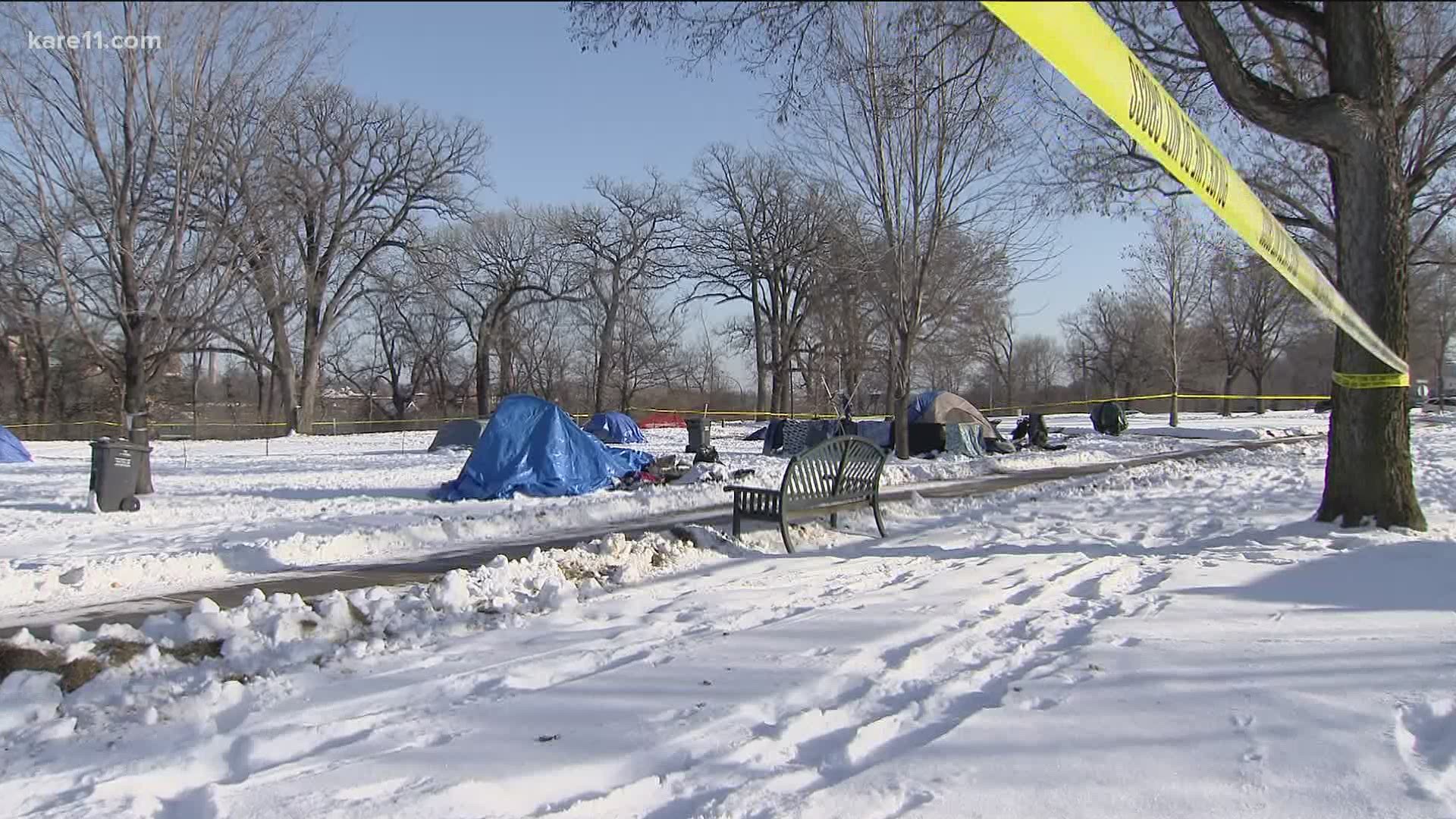Police say man was found dead inside a tent with signs of trauma.
