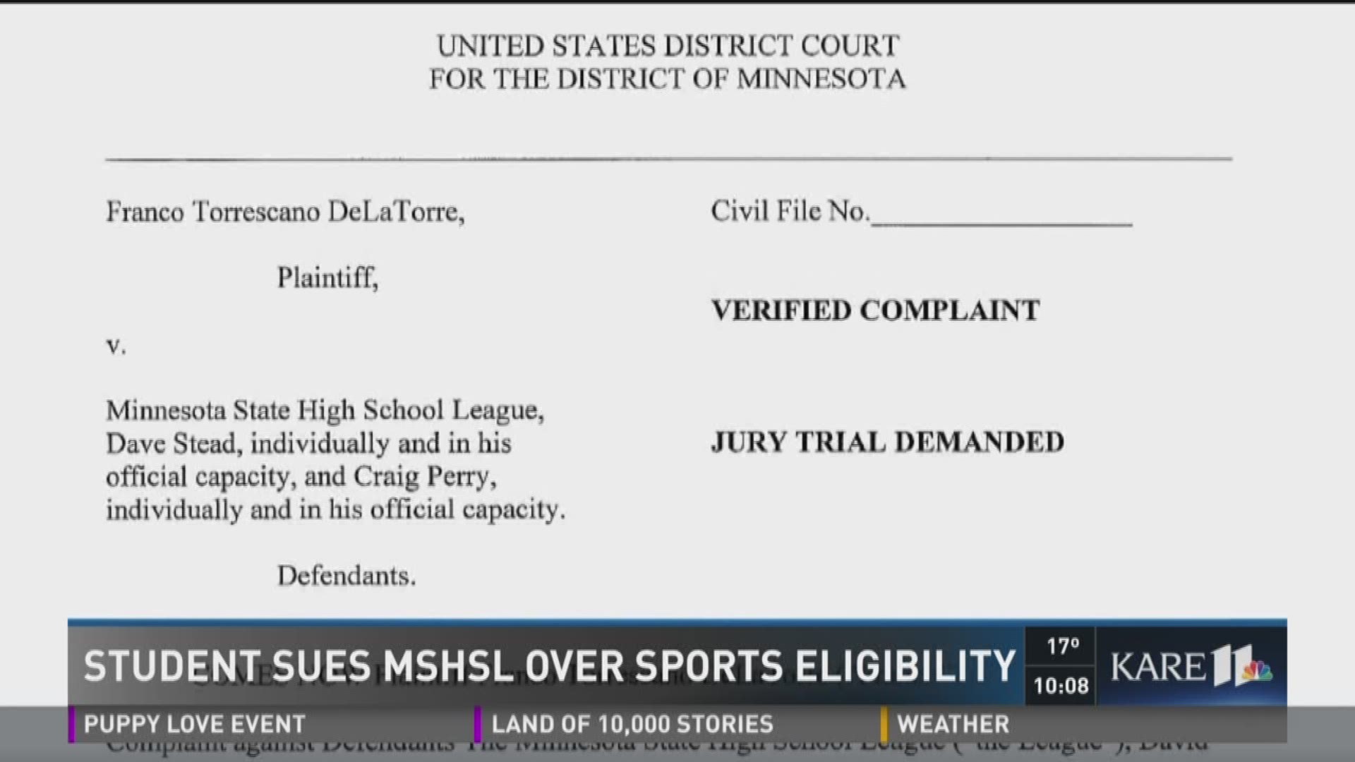 Student sues MSHL over sports eligibility