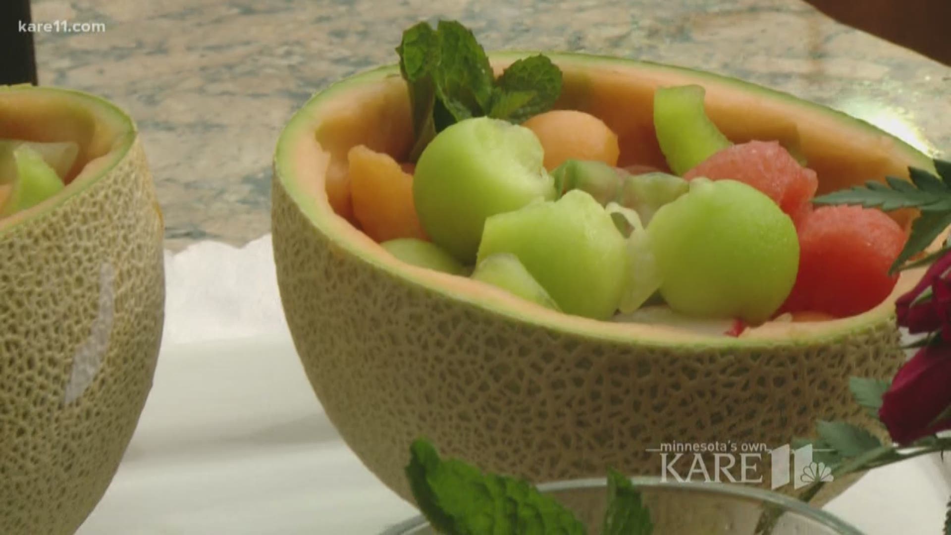 Hyvee is showing you how to pick out your right, ripe melon for your summer cooking, and how to use it to make a fresh fruit salad.