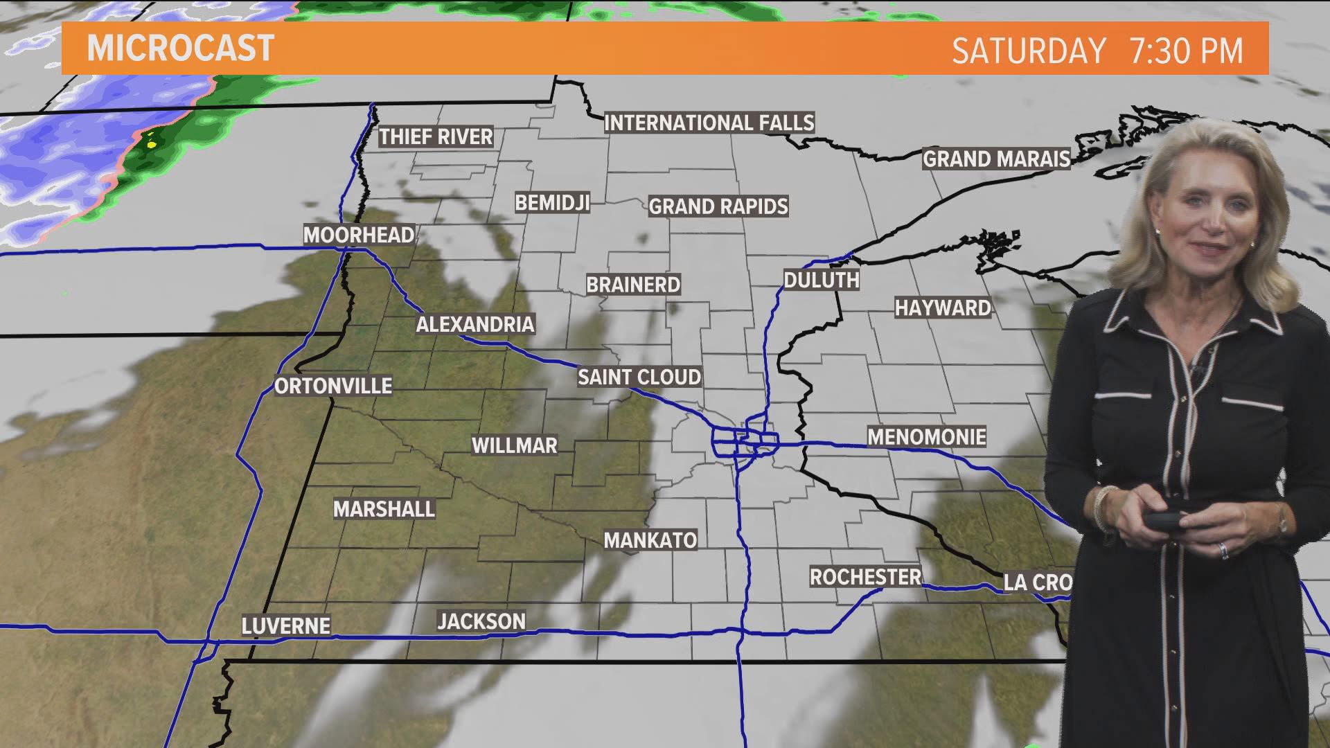 Southeast winds today will push temperatures back to the 50s Saturday, with partly sunny skies and significant winds.