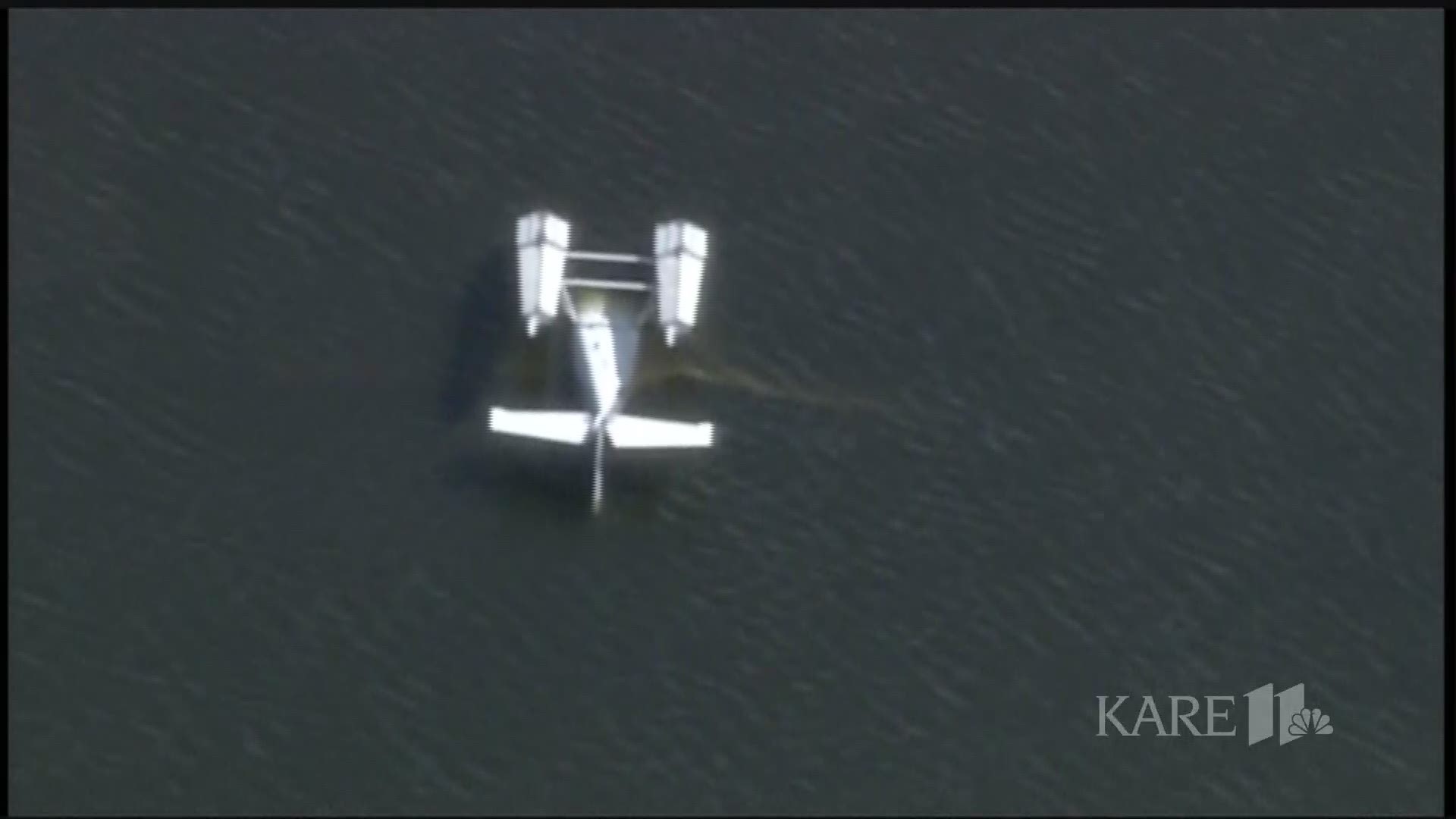 Aerial footage from SKY 11 shows a float plane that crashed in Rice Lake, in Lino Lakes, on Wednesday morning. No one was hurt.