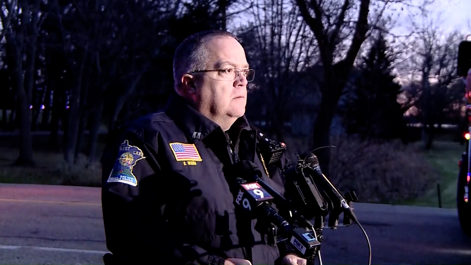 Forest Lake Police Captain Greg Weiss held a 5 p.m. press conference Sunday.