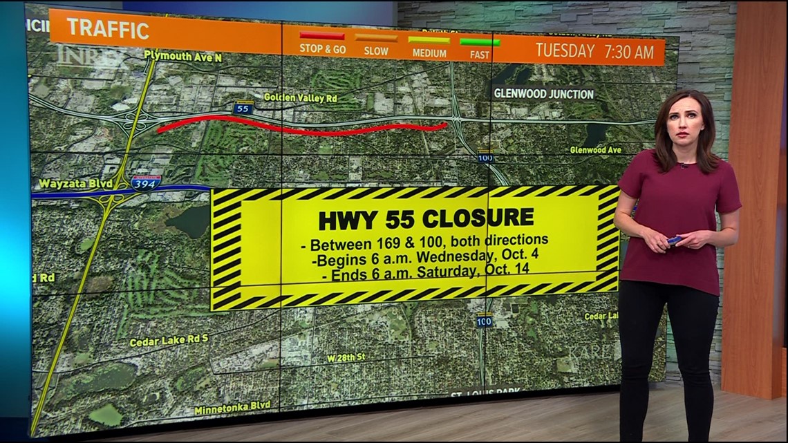 Highway 55 closed for 10 days in Golden Valley