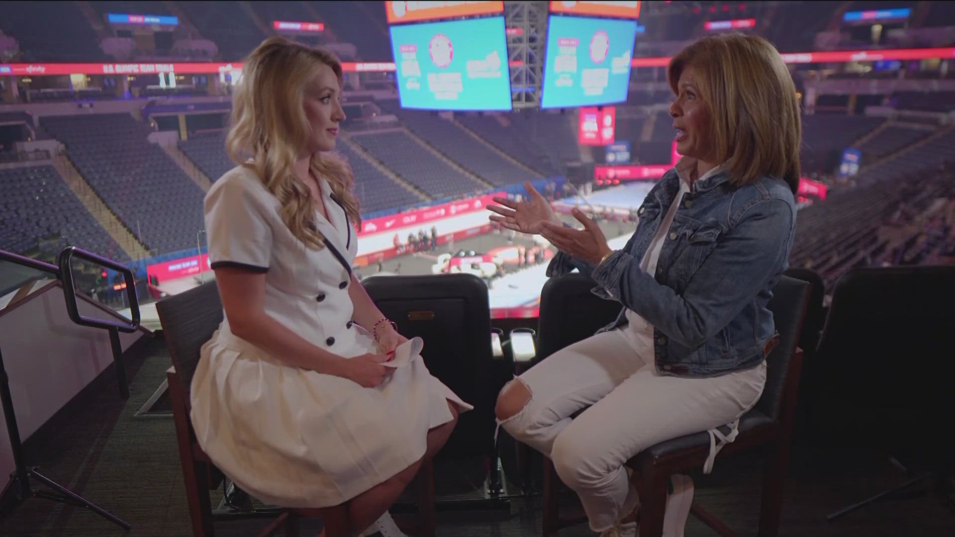 KARE 11's Morgan Wolfe sat down with NBC TODAY Show host Hoda Kotb at the U.S. Olympic Team Gymnastics Trials last weekend in Minneapolis.