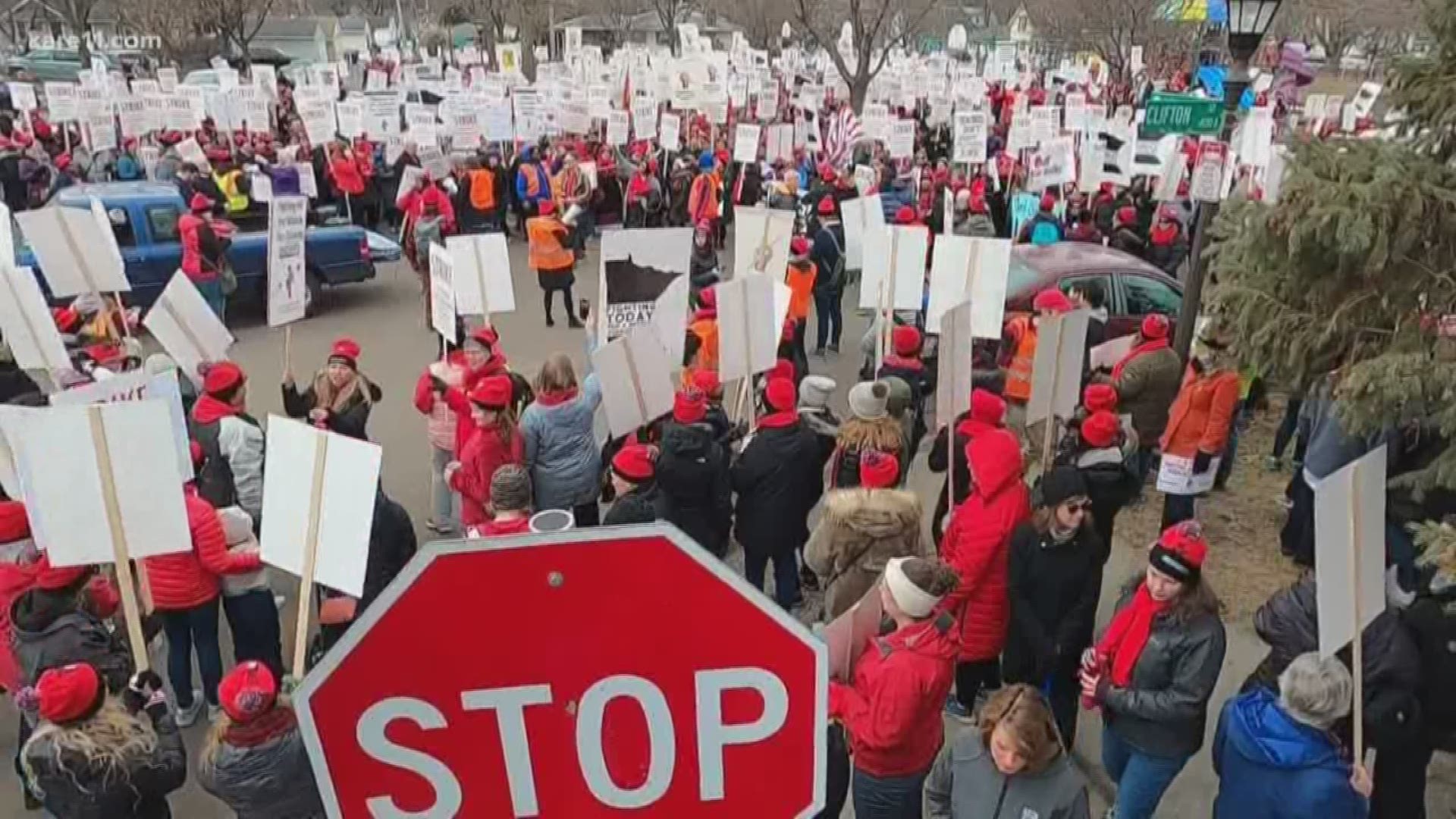 A school spokesperson says the school system cannot provide educational services to students while striking continues, and a deal has not been reached.