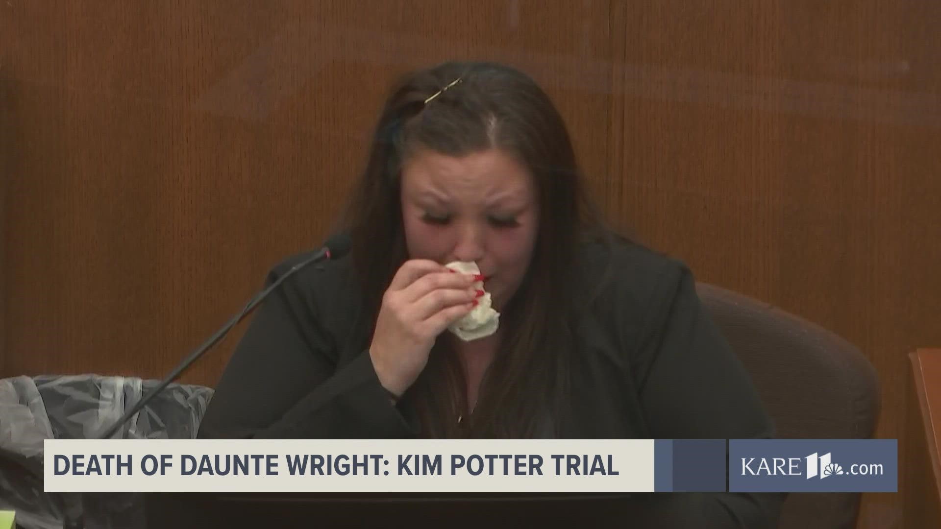 Katie Bryant, Daunte Wright's mother, fights back tears as she discusses the last phone call she had with her son.