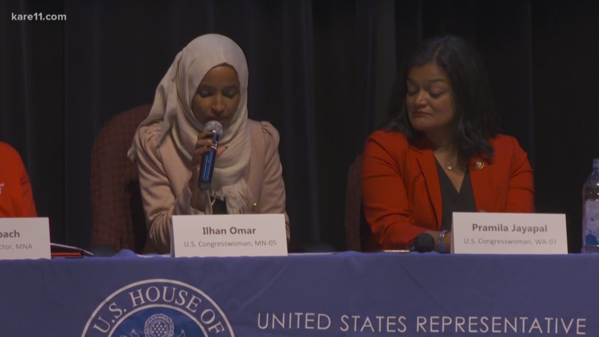 Representative Ilhan Omar is back in Minnesota and meeting with her supporters.