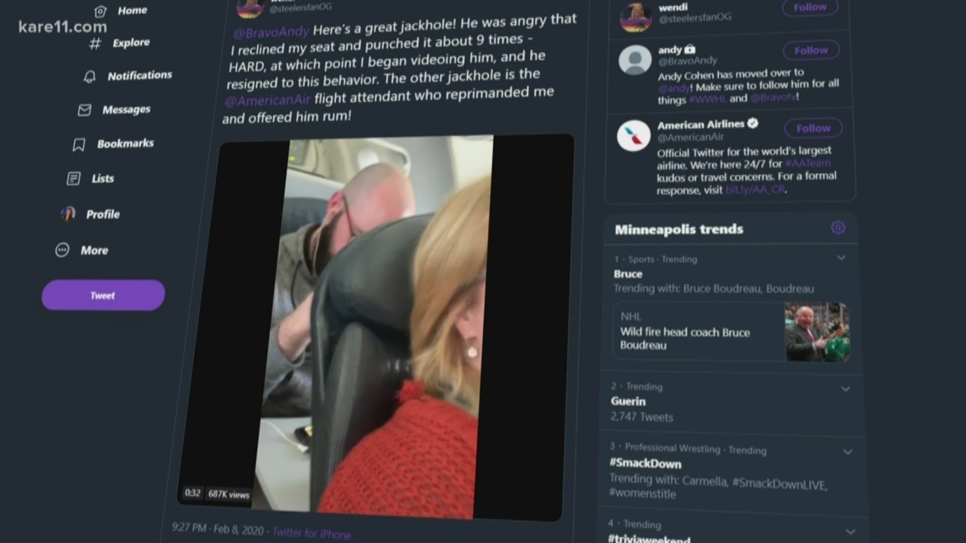 The viral video of a woman and a man having a dispute on an American Airlines flight about her reclined seat is sparking a fiery discussion online.