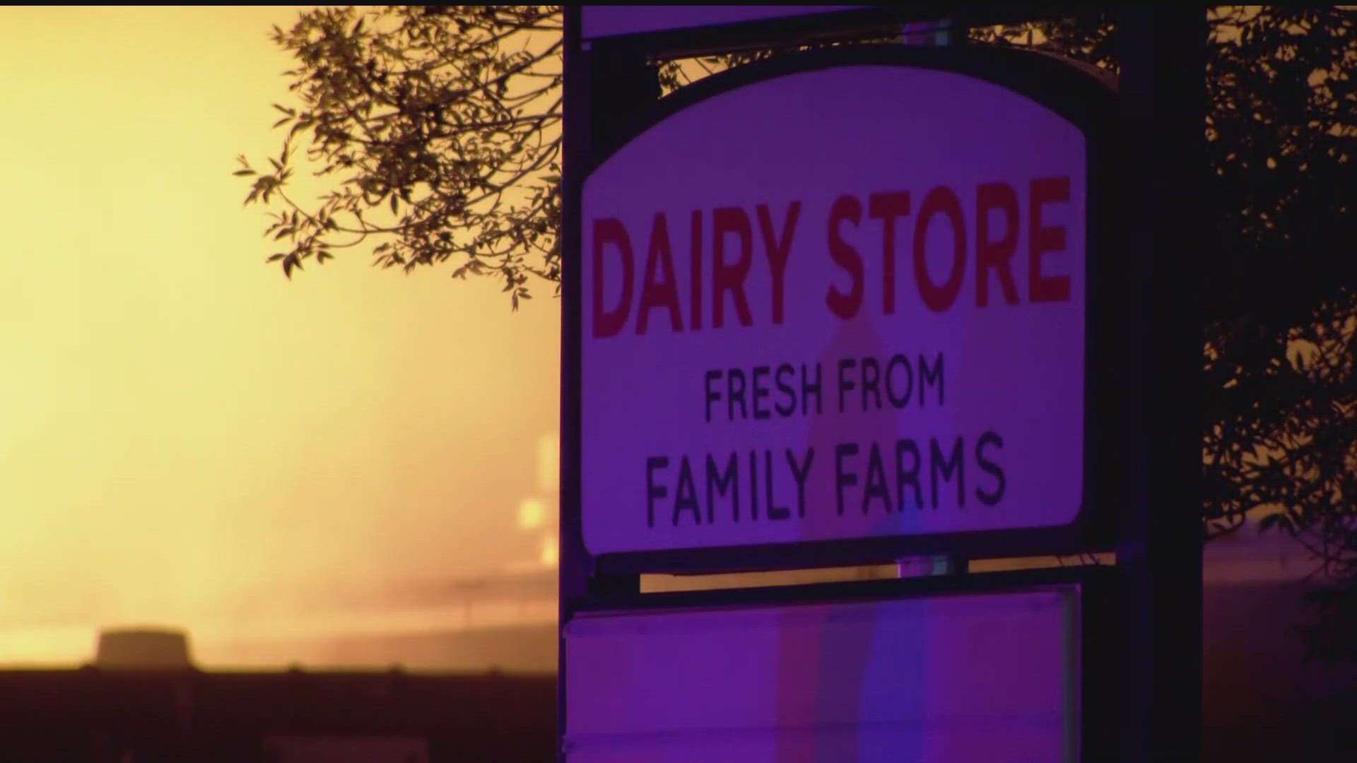 Officials reported that ammonia was leaking from the recently-closed creamery.